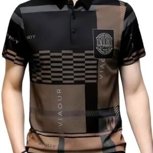 AUSK Men Printed Polo Neck Cotton Blend T-Shirt (Regular Fit, Half Sleeve) || Tshirts for Mens