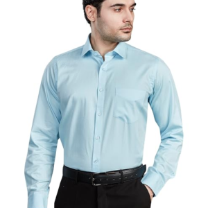 Men's Solid Formal Shirt | Regular Fit |100% Pure Cotton Satin | Classic Collar | Full Sleeve