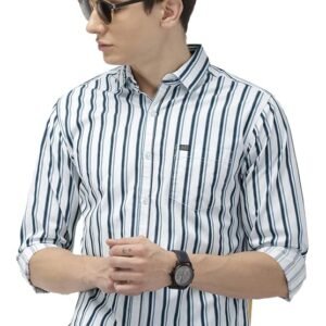 The Indian Garage Co Men Slim Fit Checkered Full Sleeves Spread Collar Cotton Casual Shirt