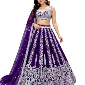 Women lehenga choli | net fabric lehenga choli and dupatta | Round Neck Ethnic Outfit